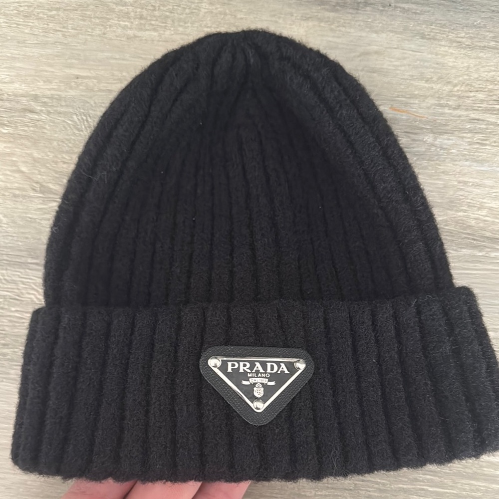 Prada Black Wool Beanie